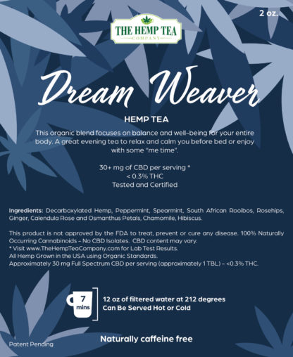 Dream Weaver Hemp Tea - Calming Herbal Tea from The Hemp Tea Company
